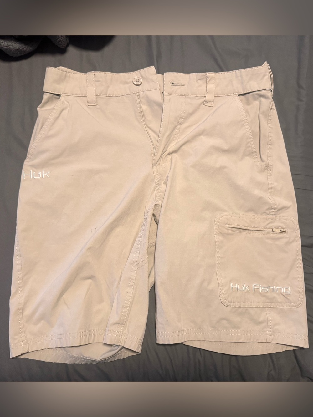 Huk Men's Performance Fishing Shorts Medium Light Khaki